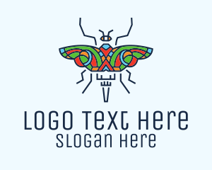 Multicolor Butterfly Insect Logo