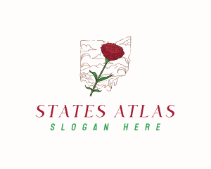 Ohio Scarlet Carnation Flower logo design