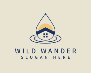 Minimalist Home Water Supply Logo