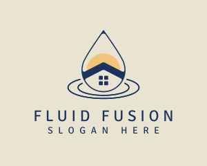 Minimalist Home Water Supply logo design