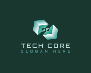 Cube Tech Block logo design