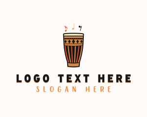 Bongo Drum - Musical African Instrument logo design