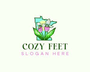 Minnesota  Flower Plant logo design