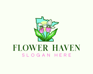 Minnesota  Flower Plant logo design