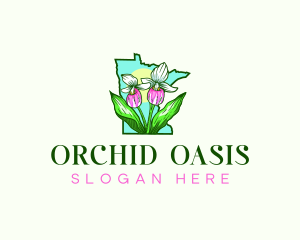 Minnesota  Flower Plant logo design