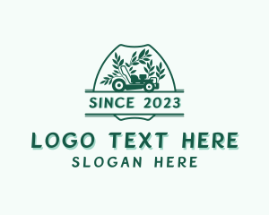 Lawn Mower Leaf Landscaping logo design
