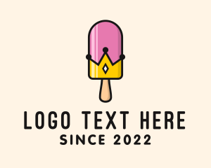 Food Stall - Ice Cream Popsicle Crown logo design