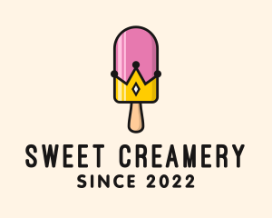 Ice Cream Popsicle Crown logo design