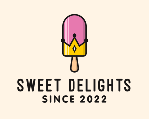 Ice Cream Popsicle Crown logo design