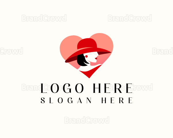 Lady Hat Fashion Logo