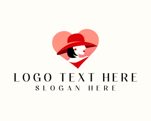 Lady Hat Fashion Logo