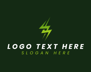 Lightning Electricity Charge logo design