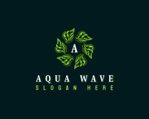 Wellness Leaf Waves logo design