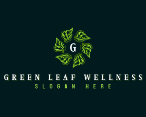 Wellness Leaf Waves logo design