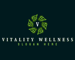 Wellness Leaf Waves logo design