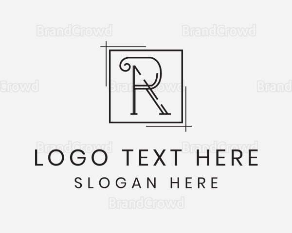 Simple Geometric Letter R Logo