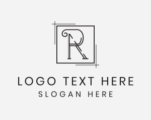 Lines - Simple Geometric Letter R logo design