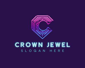 Diamond Jewelry Letter C logo design