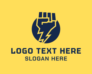 Electrician - Electric Clenched Fist logo design