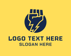 Fist - Electric Clenched Fist logo design