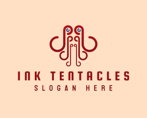 Octopus Seafood Tentacle logo design