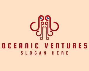 Octopus Seafood Tentacle logo design