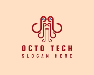 Octopus Seafood Tentacle logo design
