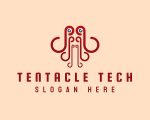 Octopus Seafood Tentacle logo design