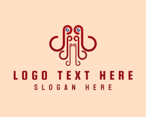 Octopus Seafood Tentacle Logo