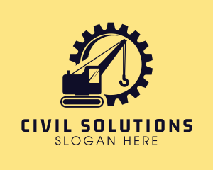 Industrial Construction Excavator logo design