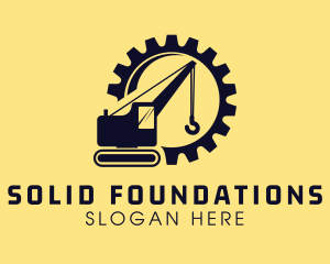 Steamroller - Industrial Construction Excavator logo design