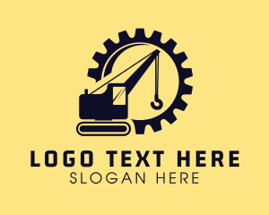 Road Repair - Industrial Construction Excavator logo design