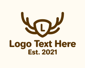 Shield - Deer Antler Shield logo design