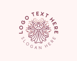 Yoga - Nature Woman Tree logo design