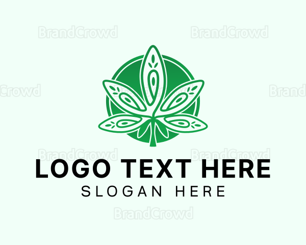 Green Marijuana Leaf Logo