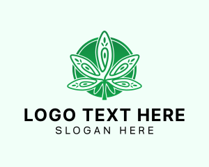 Green Marijuana Leaf Logo