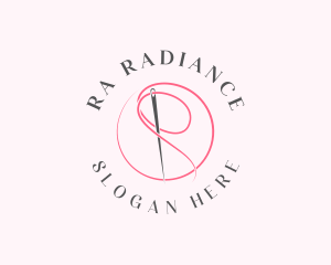 Needle Thread Letter R logo design