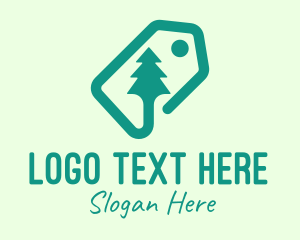 Market - Green Pine Tree Tag logo design
