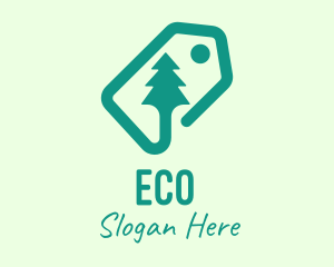 Green Pine Tree Tag logo design