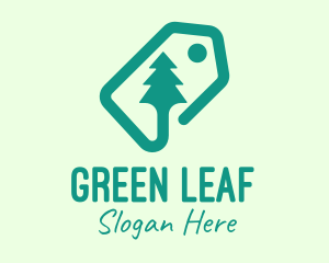 Green Pine Tree Tag logo design