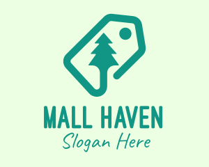 Green Pine Tree Tag logo design