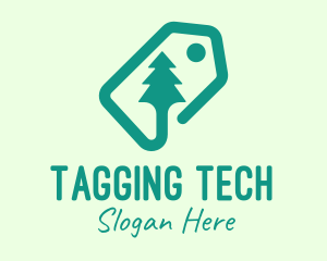 Green Pine Tree Tag logo design