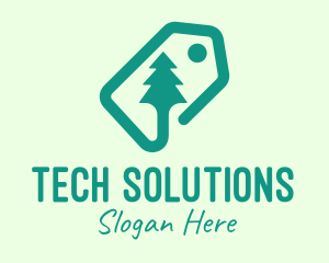 Commerce - Green Pine Tree Tag logo design