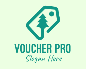 Green Pine Tree Tag logo design