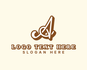 Letter A - Artist Cursive Calligraphy logo design