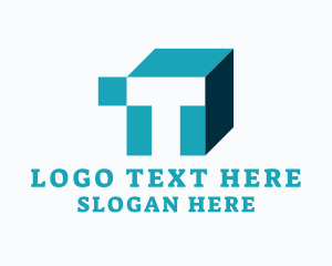 Export - Delivery Box Letter T logo design