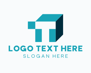 Export - Delivery Box Letter T logo design