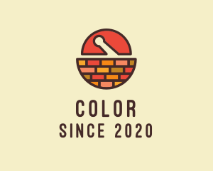 Drugstore - Brick Mortar Pestle logo design