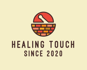 Brick Mortar Pestle logo design