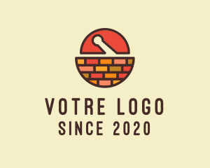 Brick - Brick Mortar Pestle logo design